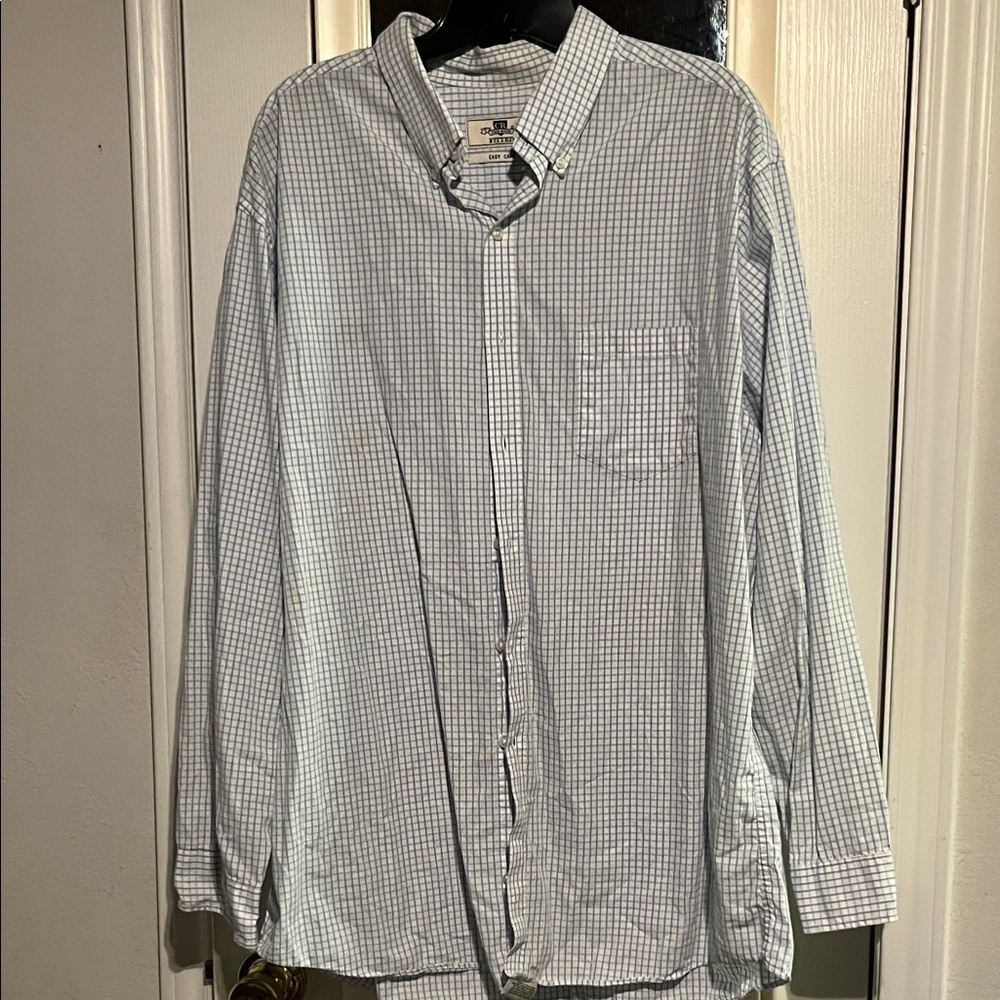 Club Room Light Blue Checkered Button-Down Shirt